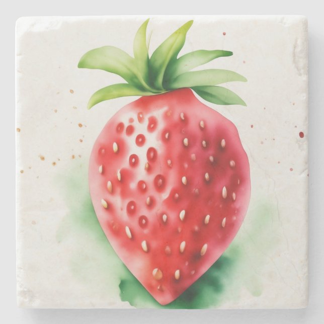 Dessous-de-verre En Pierre Fraise vive (Devant)