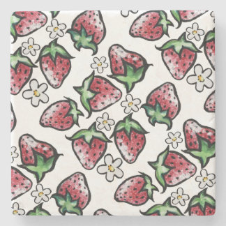 Dessous-de-verre En Pierre fraises motifs fraises pour toujours