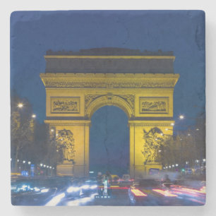 Dessous-de-verre En Pierre France, Paris. L'Arc de Triomphe et les