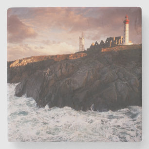 Dessous-de-verre En Pierre France, phare à l'aube