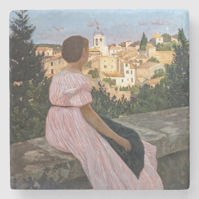 Dessous-de-verre En Pierre Frederic Bazille - La robe rose (Devant)