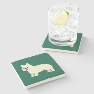 Dessous-de-verre En Pierre Frenchie Lover Green