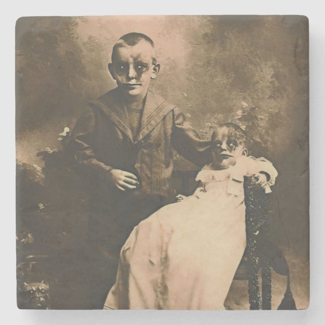 Dessous-de-verre En Pierre Frères zombies (Devant)