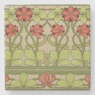 Dessous-de-verre En Pierre Frieze Bordure Art Nouveau Floral