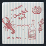 Dessous-de-verre En Pierre Fruits de mer d'été tirés à la main Crawfish Boil<br><div class="desc">Dessous de verre d'été de la fête d'ébullition de l'écrevisse à la main tiré</div>