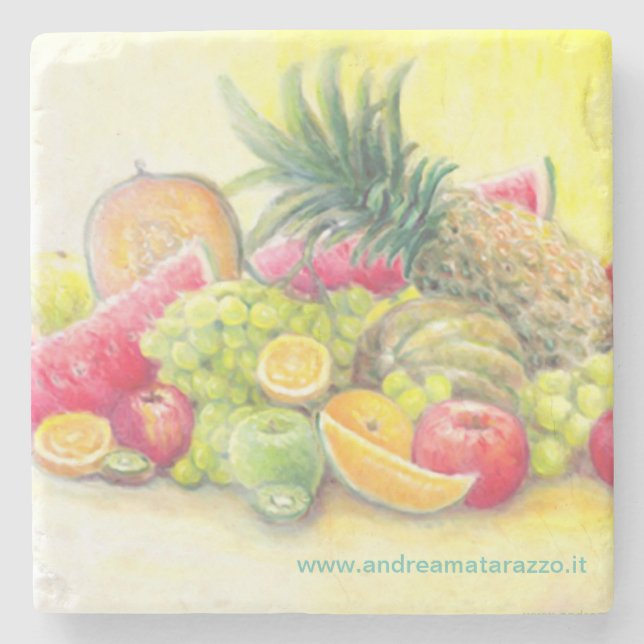 Dessous-de-verre En Pierre Fruits heureux (Devant)