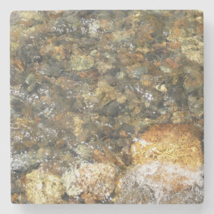 Dessous-de-verre En Pierre Galets brun et gris usés par la rivière, abstracti