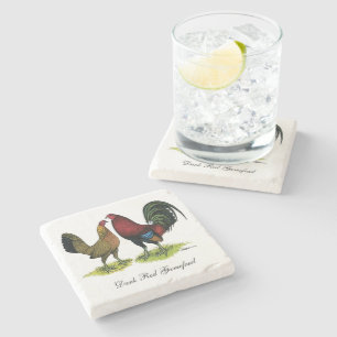 Dessous-de-verre En Pierre Gamefowl Pair