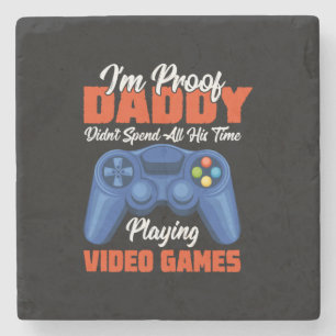 Dessous-de-verre En Pierre Gamer Art All My Daddy Time Jouer à des jeux vidéo