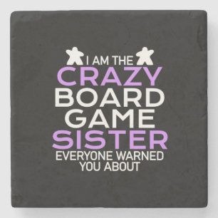 Dessous-de-verre En Pierre Gamer Gift Je Suis Le Crazy Board Gamer Sister