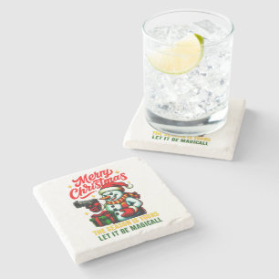 Dessous-de-verre En Pierre Gangster Premium Bonhomme de Neige Maison Edge Uni