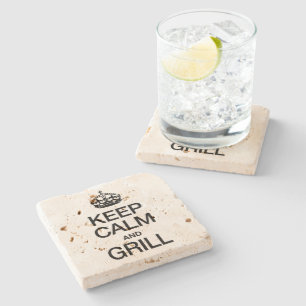DESSOUS-DE-VERRE EN PIERRE GARDER CALME ET GRILL