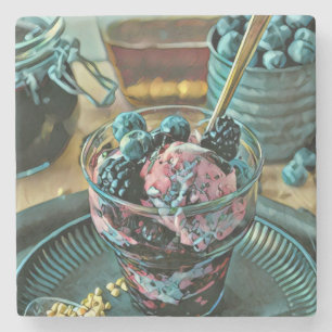 Dessous-de-verre En Pierre Gâteau à la crème glacée aux baies
