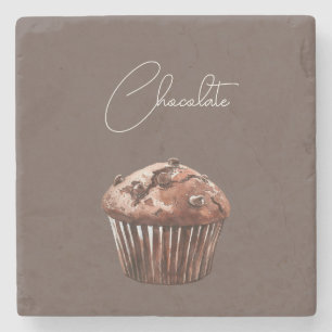 Dessous-de-verre En Pierre Gâteau D'anniversaire Muffin Chocolat Chip