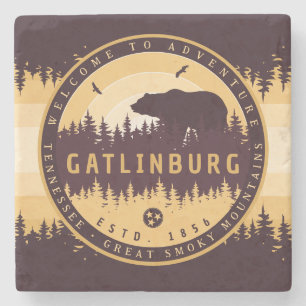 Dessous-de-verre En Pierre Gatlinburg Tennessee Ours Pins Nature