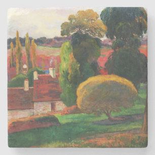 Dessous-de-verre En Pierre Gauguin Une ferme en Bretagne Art du paysage vinta