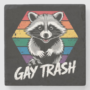 Dessous-de-verre En Pierre Gay Trash Raccoon LGBTQ Pride Vintage