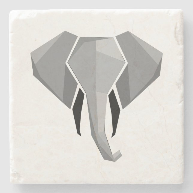 Dessous-de-verre En Pierre Géométrie Tête d'éléphant (Devant)