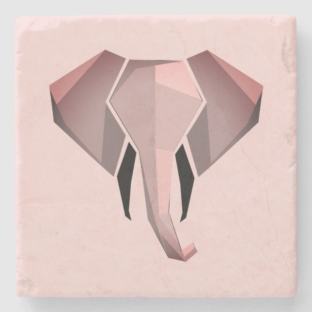 Dessous-de-verre En Pierre Géométrie Tête d'éléphant (Devant)