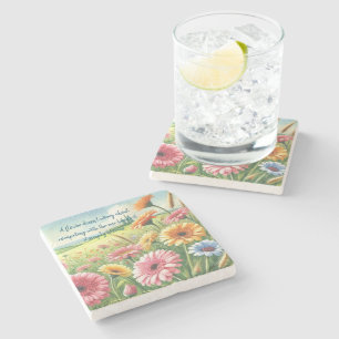 Dessous-de-verre En Pierre Gerbera Daisy Field & Citation