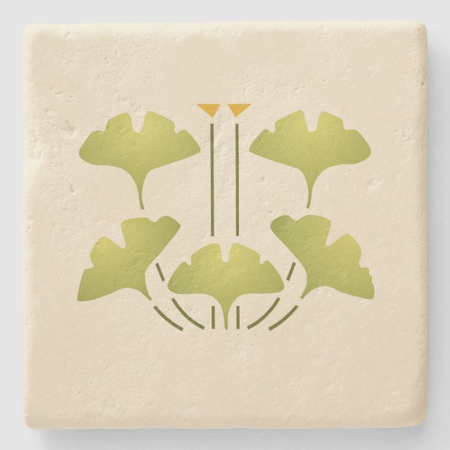 Dessous-de-verre En Pierre "Ginkgo " adoptif de Hélène (Devant)