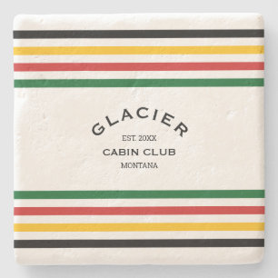 Dessous-de-verre En Pierre Glacier Cabine Club Custom Crest Park Stripe