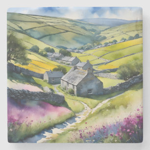 Dessous-de-verre En Pierre "Glen Garlands" Paysage Yorkshire Dales Scène