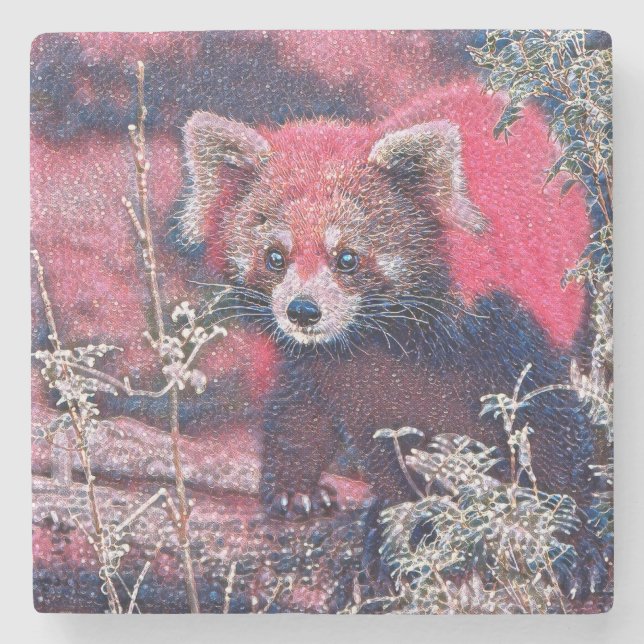 Dessous-de-verre En Pierre GlitzyAnimal_RedPanda_005 (Devant)