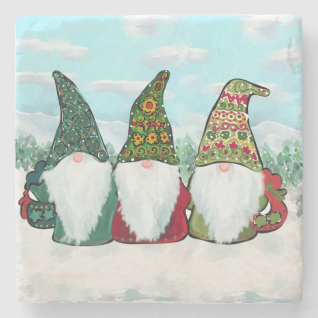 DESSOUS-DE-VERRE EN PIERRE GNOMES (Devant)