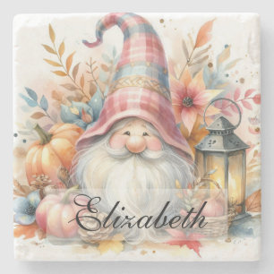 Dessous-de-verre En Pierre Gnomes d'automne vintages avec feuilles d'automne