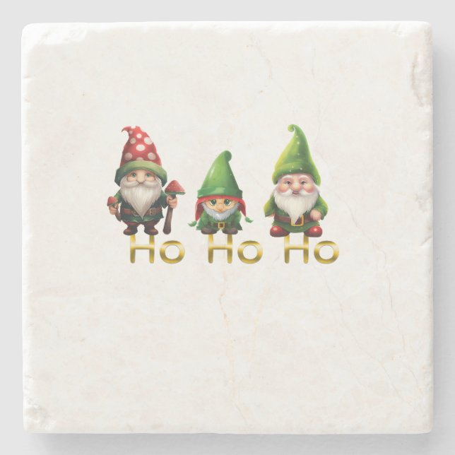 Dessous-de-verre En Pierre Gnomes Ho Ho Ho Noël (Devant)