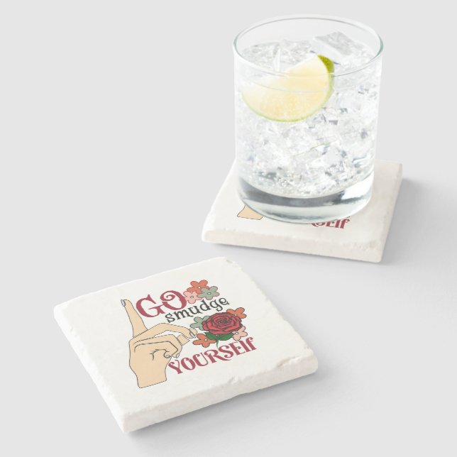 Dessous-de-verre En Pierre Go Smudge Yourself Coasters (Côté)
