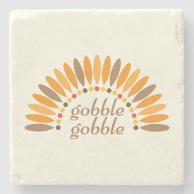 Dessous-de-verre En Pierre Gobble Gobble Thanksgiving (Devant)