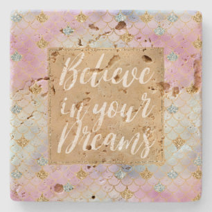 Dessous-de-verre En Pierre Gold Aqua Parties scintillant Dream Purple Blush M