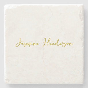 Dessous-de-verre En Pierre Gold Color Calligraphy Professional