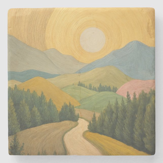 Dessous-de-verre En Pierre Golden Horizon Trail (Devant)