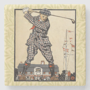 Dessous-de-verre En Pierre Golf Golfer Vintage Golf antique