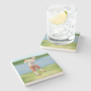 Dessous-de-verre En Pierre Golfeur vintage par la Riverbank