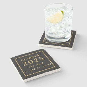 Dessous-de-verre En Pierre Graduation Cadeau Gold Script Classe de 2023