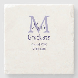 Dessous-de-verre En Pierre Gradué ajouter nom monogramme violet simple m mini