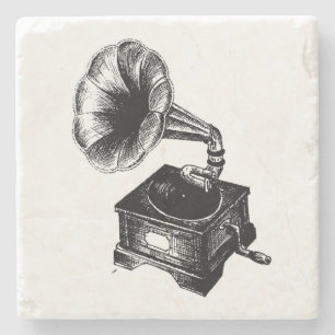 Dessous-de-verre En Pierre Gramophone de Collection