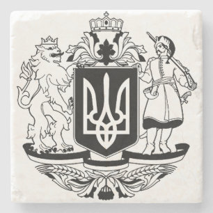 Dessous-de-verre En Pierre Grand blason de l'Ukraine