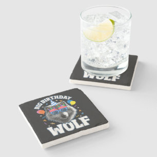 Dessous-de-verre En Pierre Grand Loup d'anniversaire pour les loups