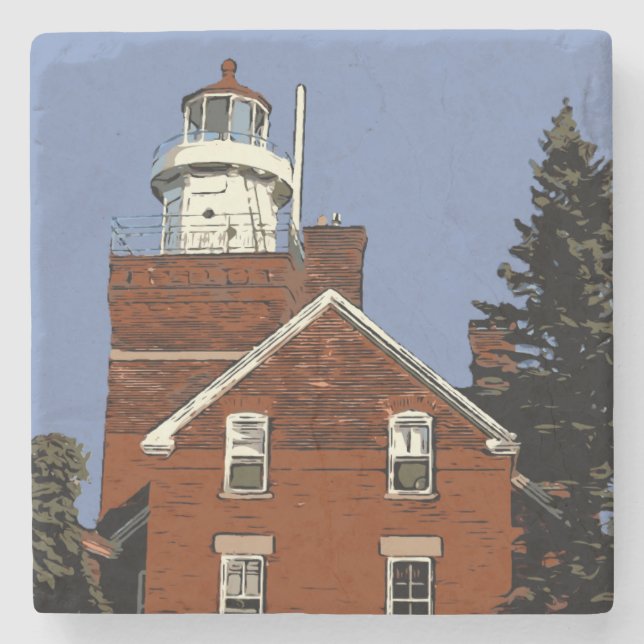 DESSOUS-DE-VERRE EN PIERRE GRAND POINT DE BAIE (Devant)