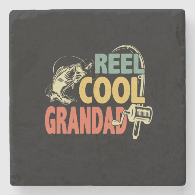 Dessous-de-verre En Pierre Grandfather Quotes | Fishing Cool Grandad (Devant)