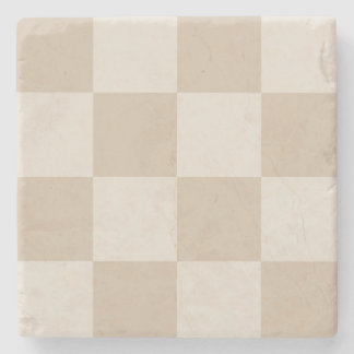 Dessous-de-verre En Pierre Grands Damiers Beige