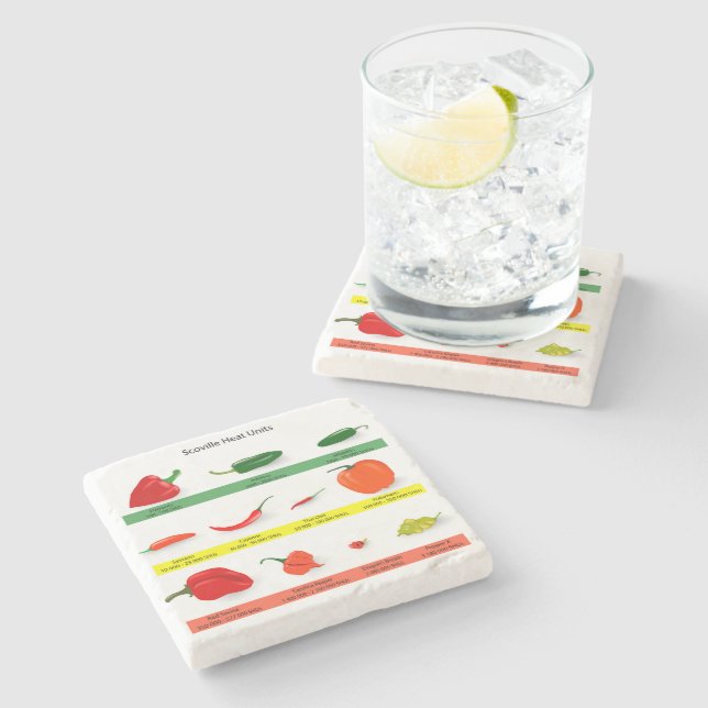 Dessous-de-verre En Pierre Graphique de piment  (Côté)