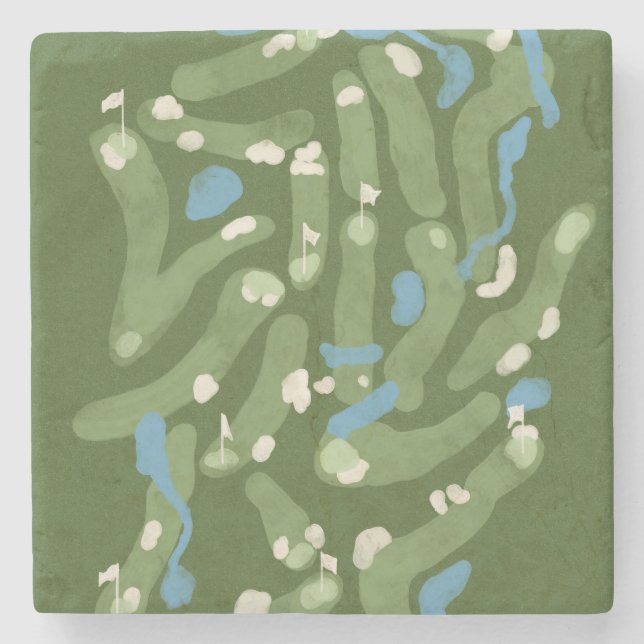 Dessous-de-verre En Pierre Graphique de terrain de golf sur dessous de verre  (Devant)