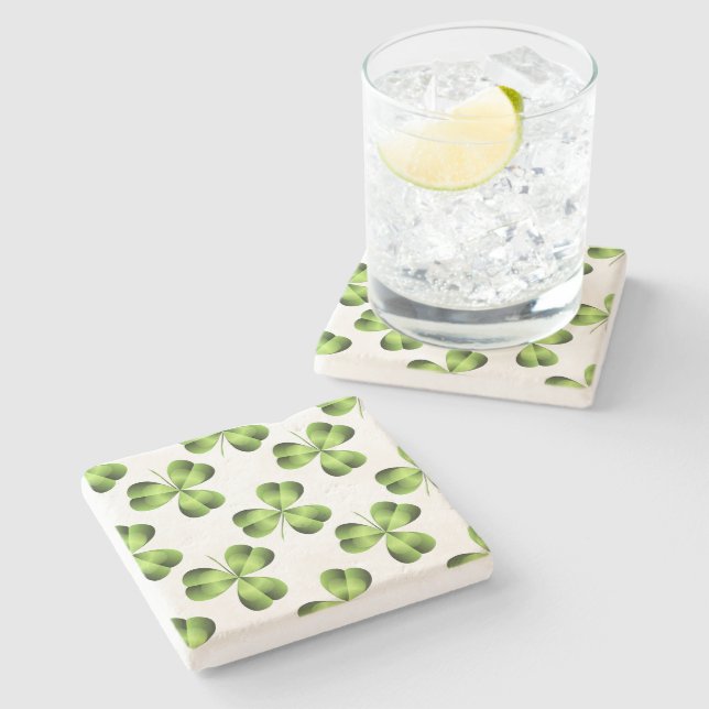Dessous-de-verre En Pierre Graphique shamrock à trois feuilles (Côté)