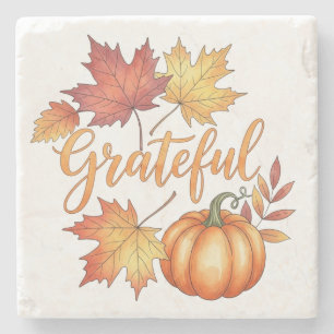 Dessous-de-verre En Pierre Gratuit Citrouille & Feuilles d'automne